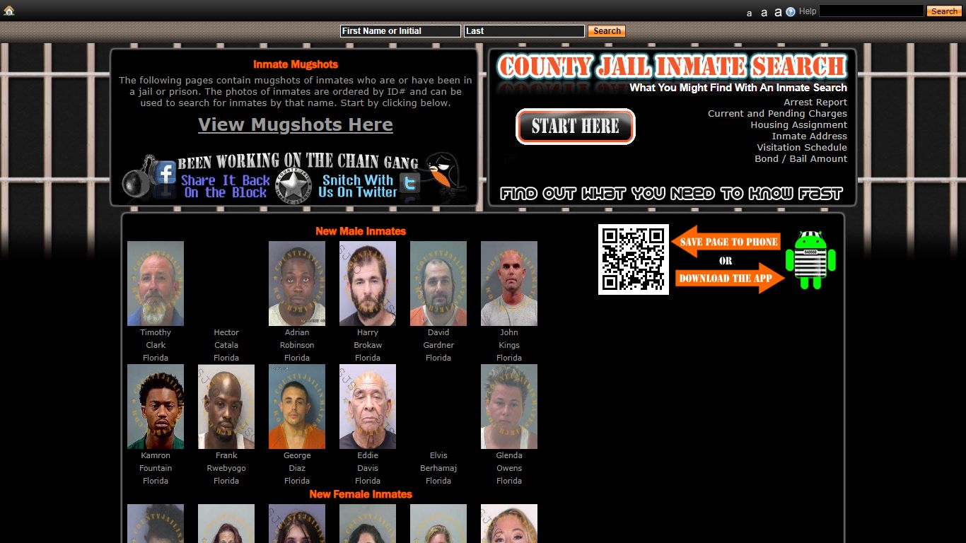 Recent Arrest Mugshots And Inmate Search - County Jail Inmate Search